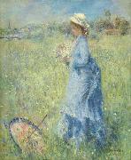 Femme cueillant des Fleurs Auguste renoir